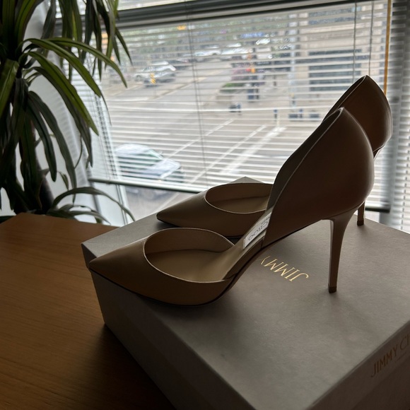 Jimmy Choo D’Orsay Addison Beige Leather Heels - Picture 9 of 10